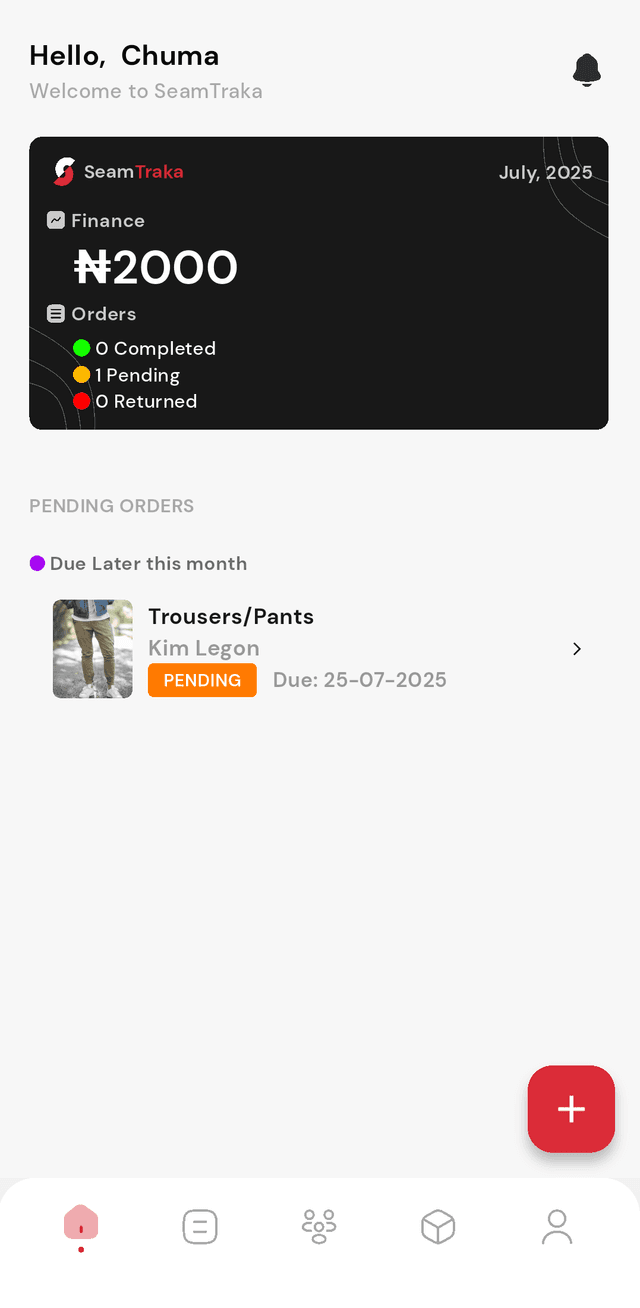 SeamTraka App Screenshot